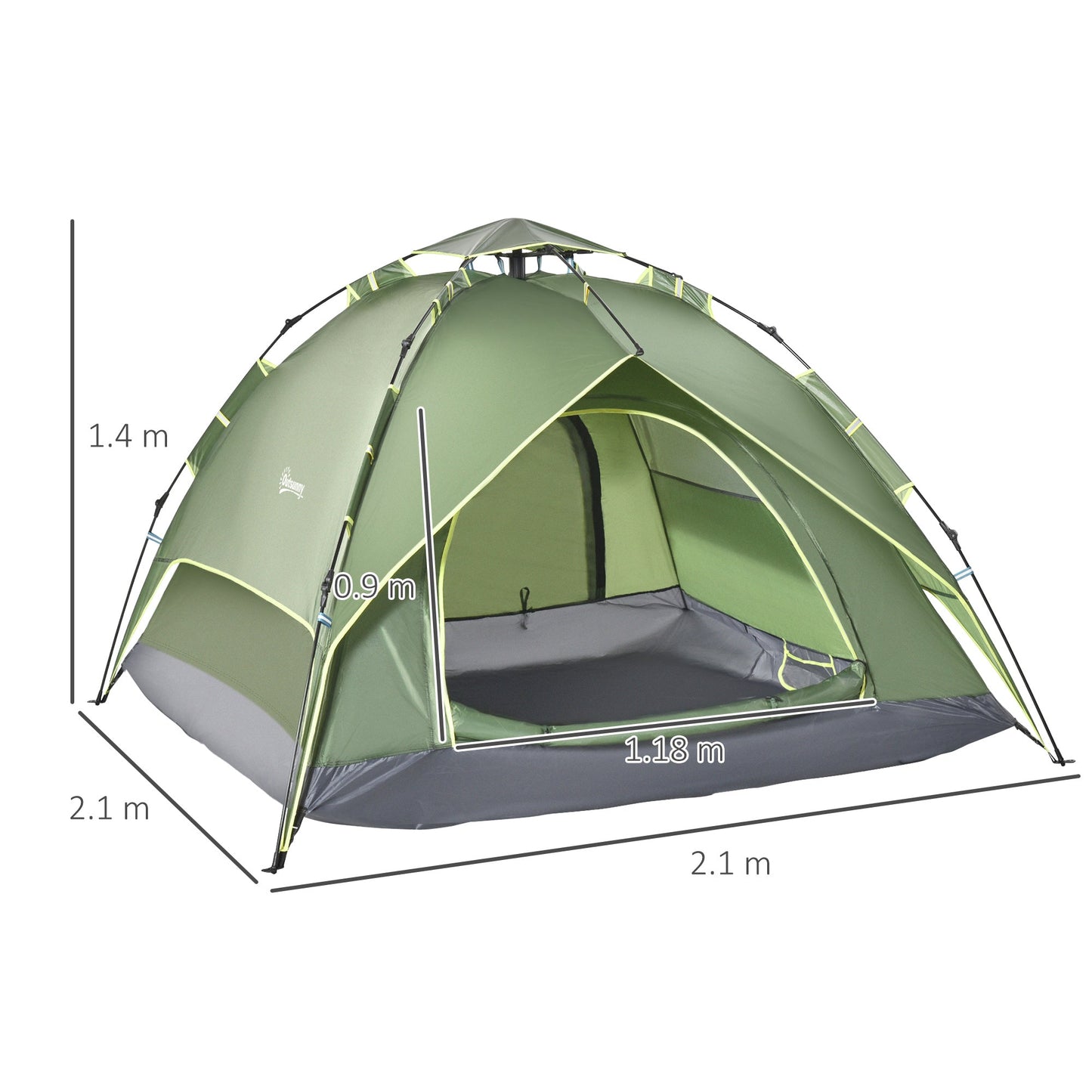 Three Man Pop Up Tent Camping Festival Hiking Family Travel Shelter Portable-2