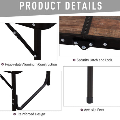 3ft Height Adjustable MDF Folding Camping Table-4